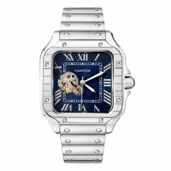 Мъжки Cartier Santos Blue Dial Open Heart Steel #291