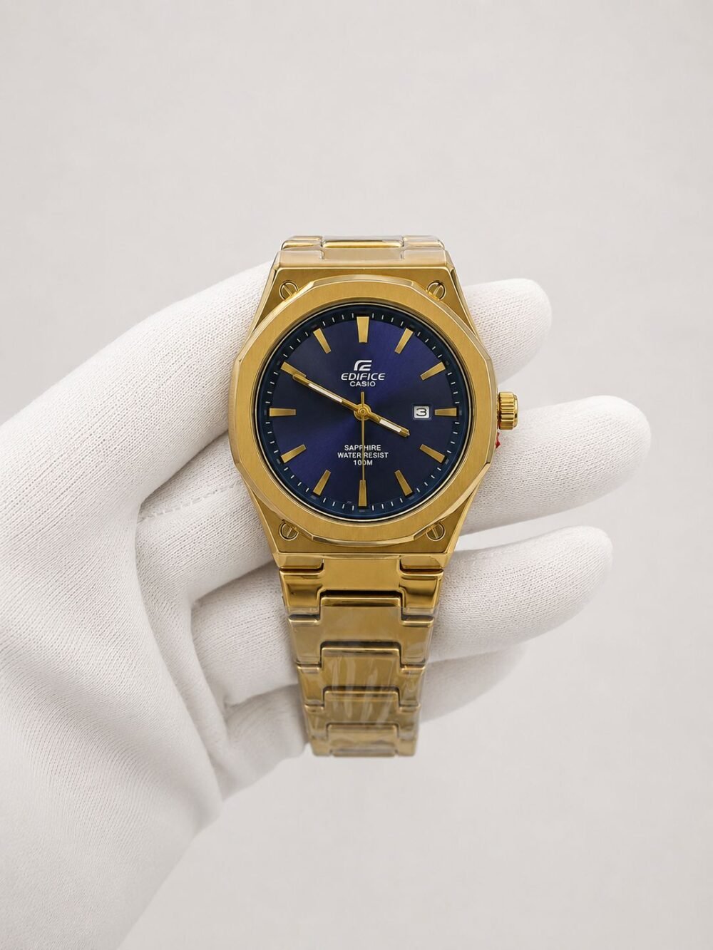 Мъжки Casio Edifice Blue Dial Gold #149