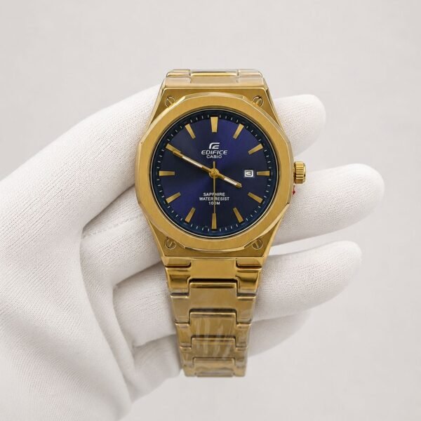 Мъжки Casio Edifice Blue Dial Gold #149