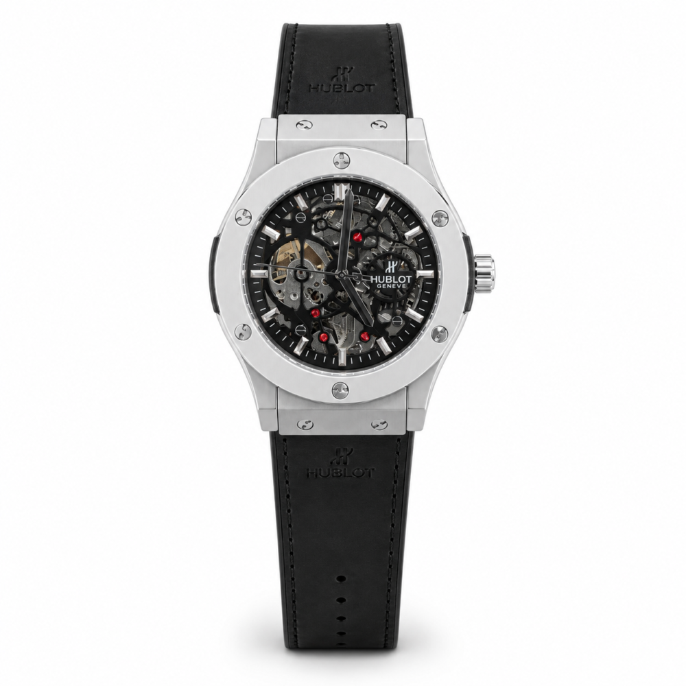 Мъжки Hublot Classic Fusion Skeleton Black Strap #225