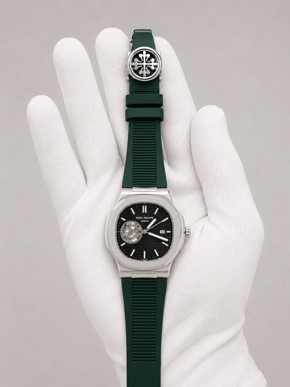 Мъжки Patek Philippe Nautilus Green Rubber / Black #198