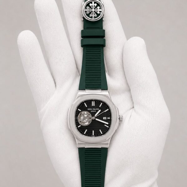 Мъжки Patek Philippe Nautilus Green Rubber / Black #198