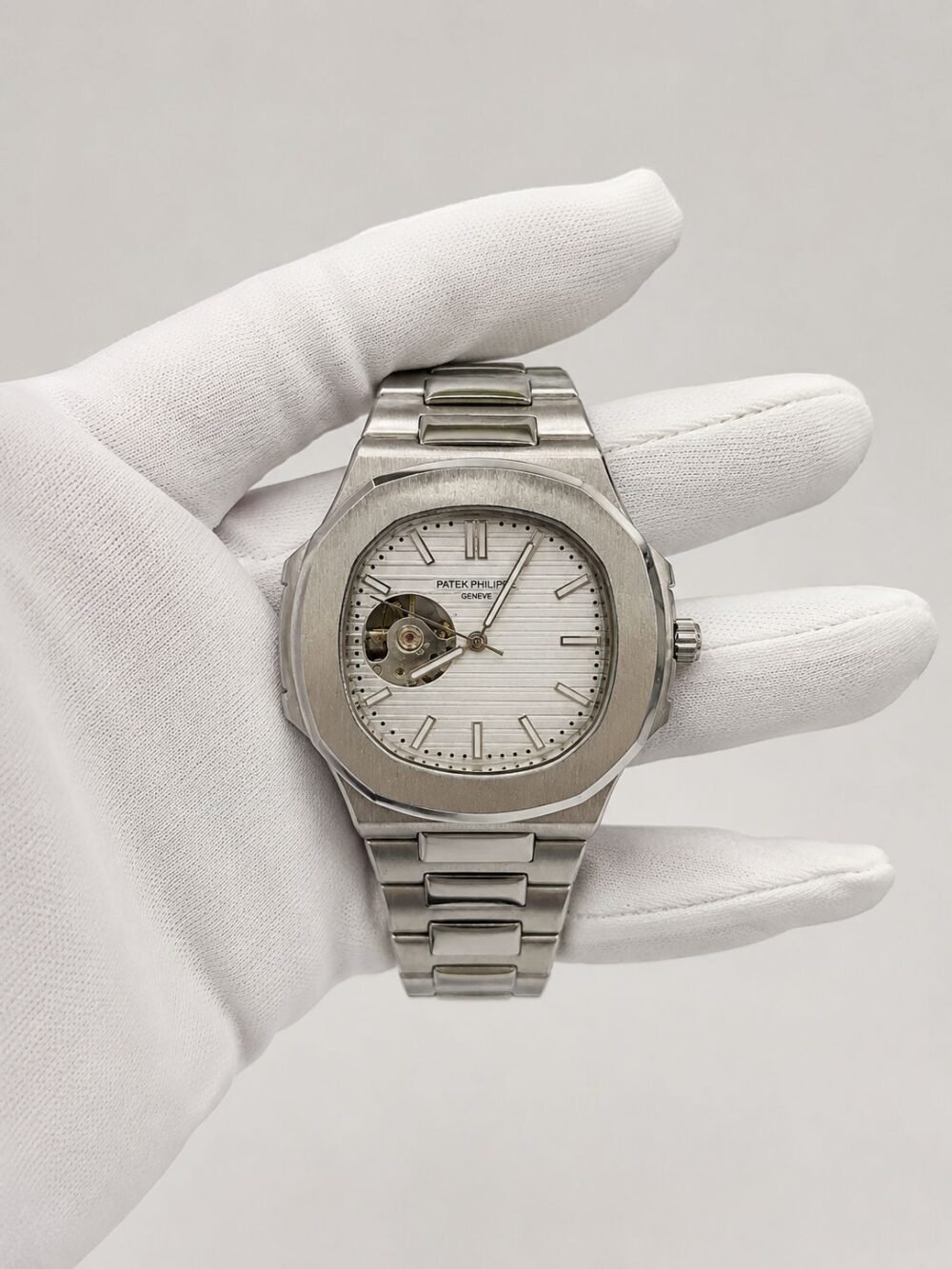 Мъжки Patek Philippe Nautilus White Dial Open Heart #158