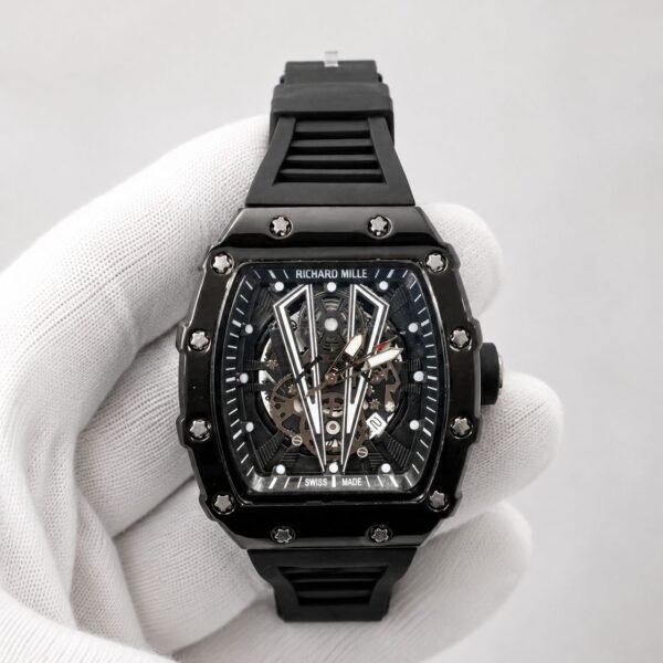 Мъжки Richard Mille Skeleton Black Ceramic / White Bridges #292