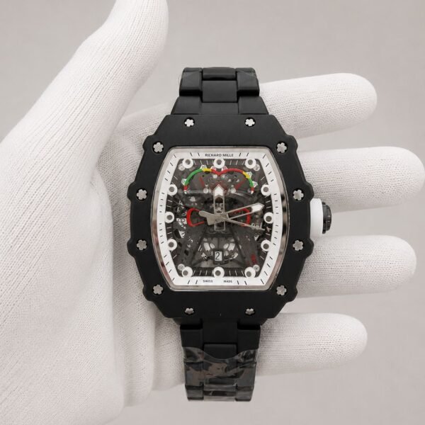 Мъжки Richard Mille Skeleton Black Ceramic White Dial #185