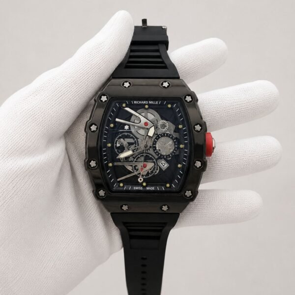 Мъжки Richard Mille Skeleton Black / Red Crown #175