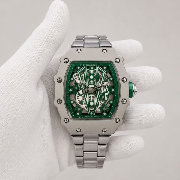 Мъжки Richard Mille Skeleton Green Dial Steel #192