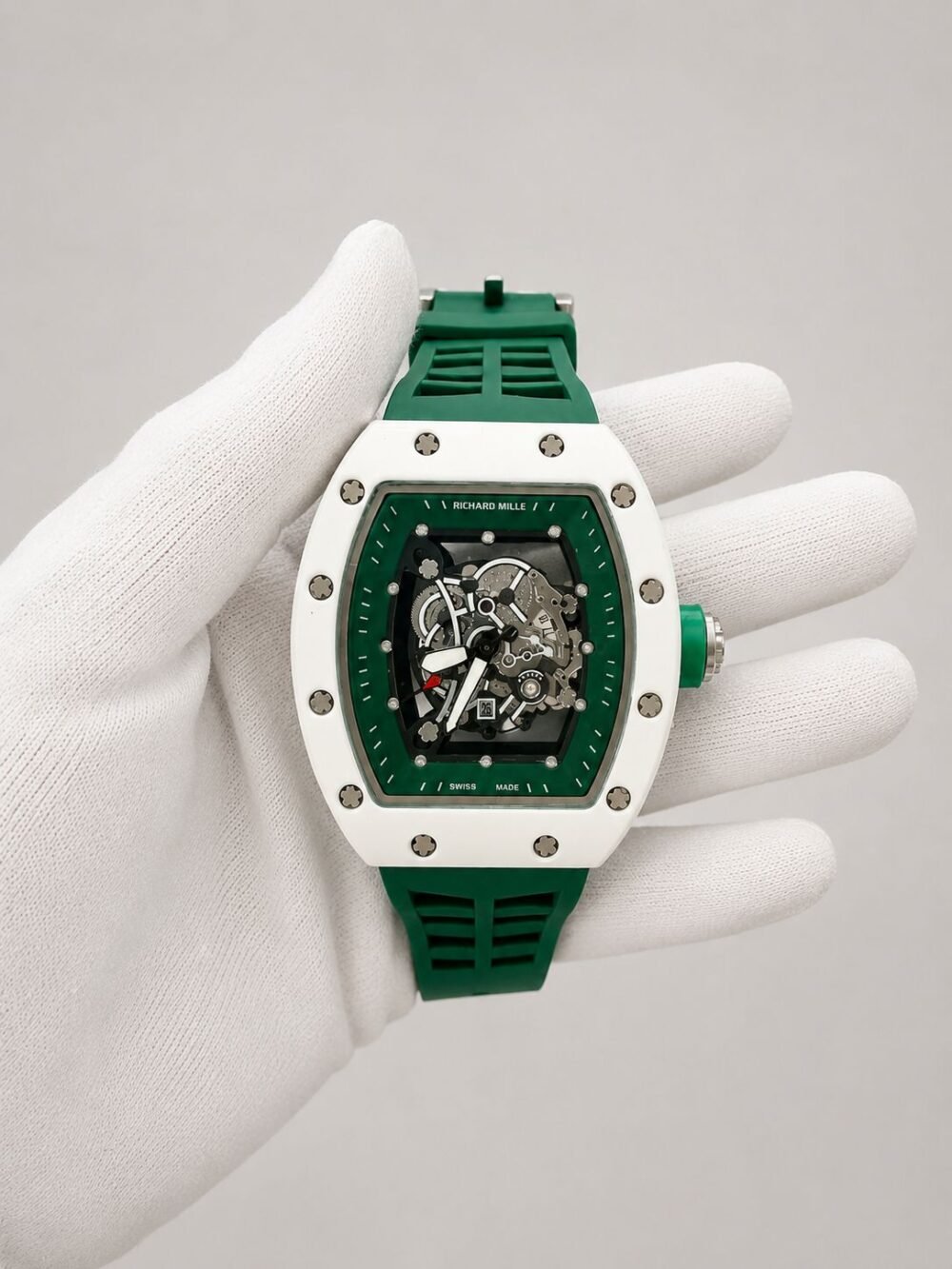 Мъжки Richard Mille Skeleton Green / White Ceramic #183