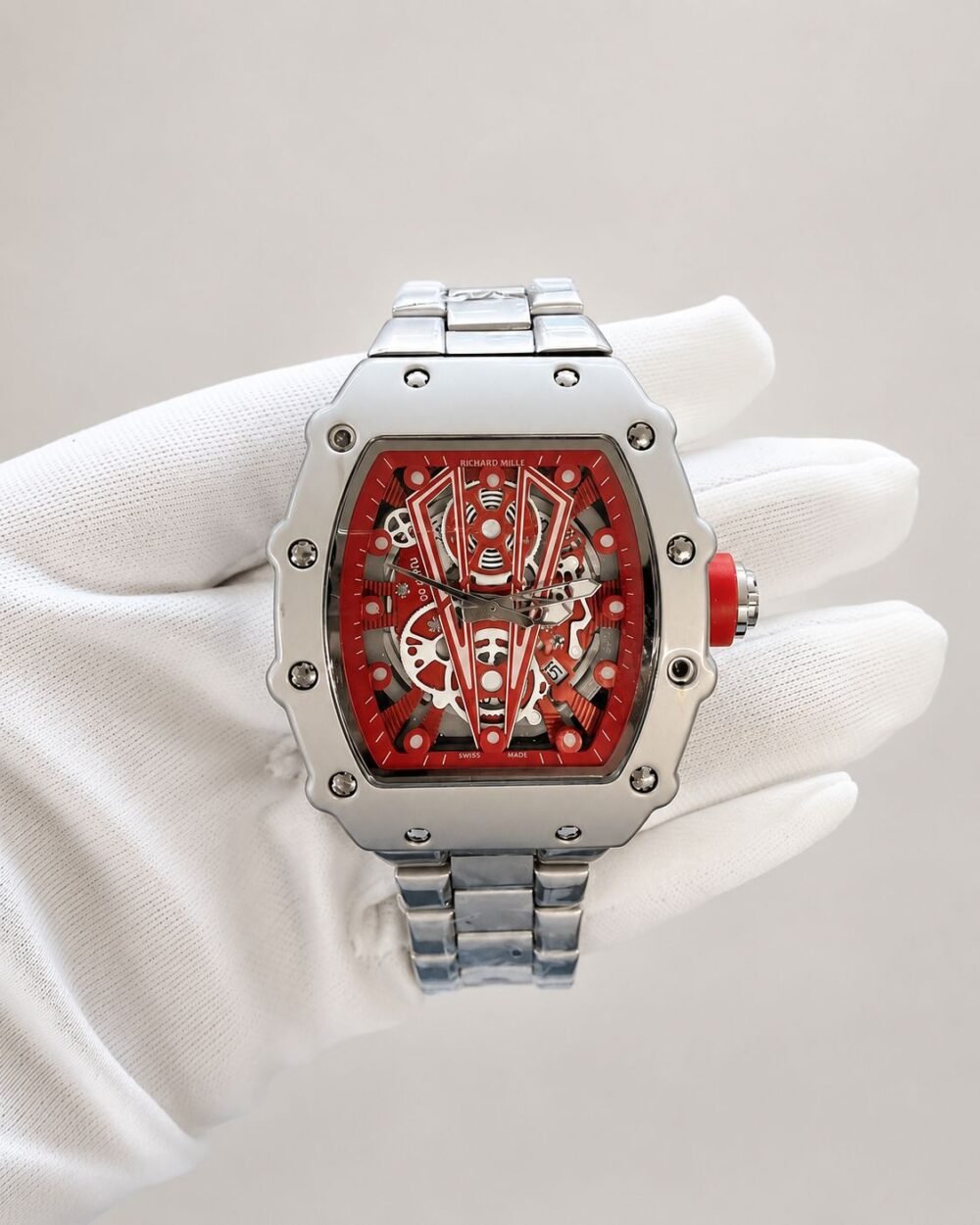 Мъжки Richard Mille Skeleton Red Dial Steel #164