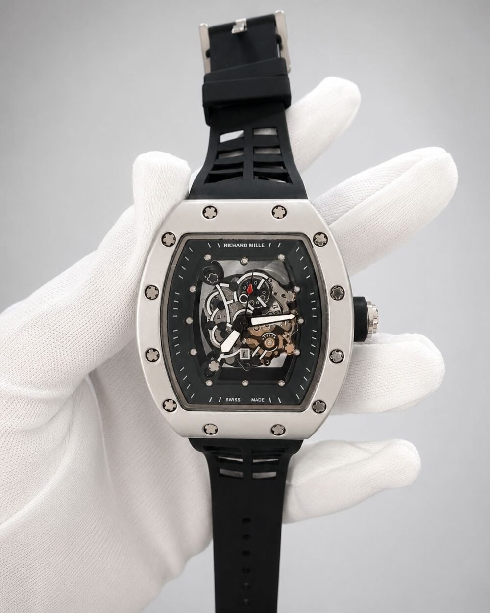 Мъжки Richard Mille Skeleton Silver / Black #174