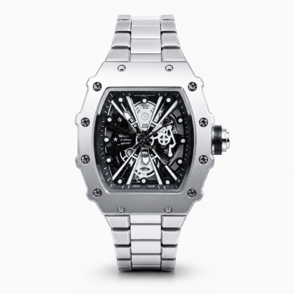 Мъжки Richard Mille Skeleton Silver / Black #217