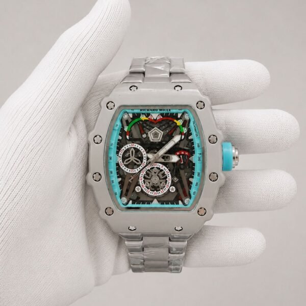 Мъжки Richard Mille Skeleton Turquoise Bezel Steel #184
