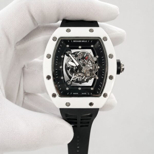 Мъжки Richard Mille Skeleton White Ceramic / Black #172