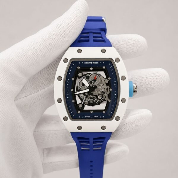 Мъжки Richard Mille Skeleton White Ceramic / Blue #171