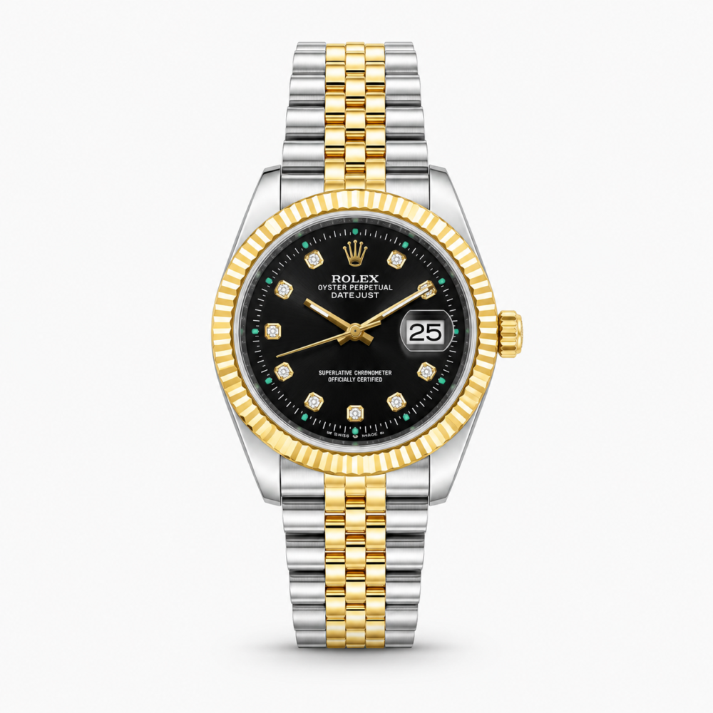 Мъжки Rolex Datejust Two-Tone Black Diamond Dial #224