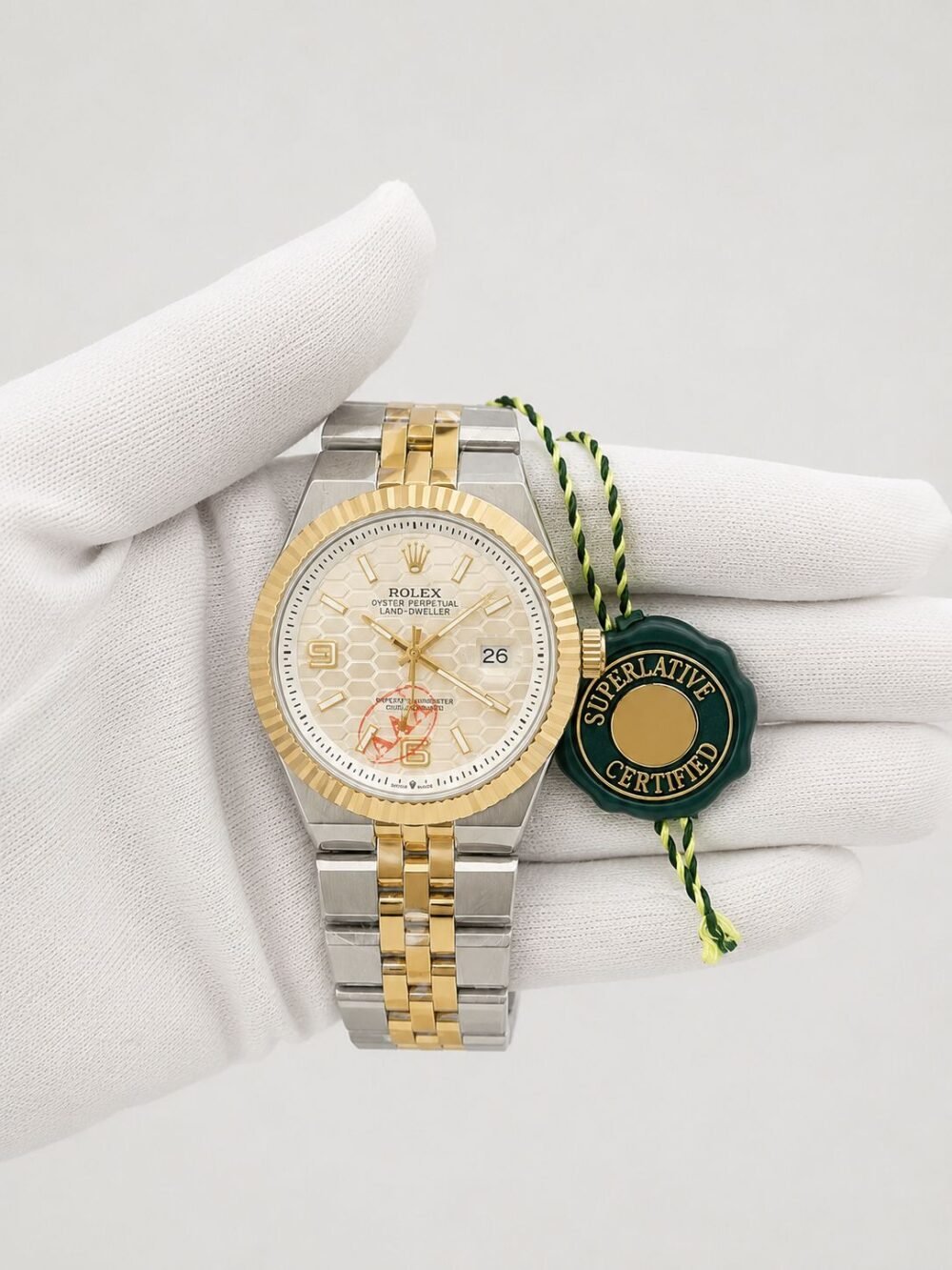 Мъжки Rolex Land-Dweller Two-Tone Honeycomb Dial #154