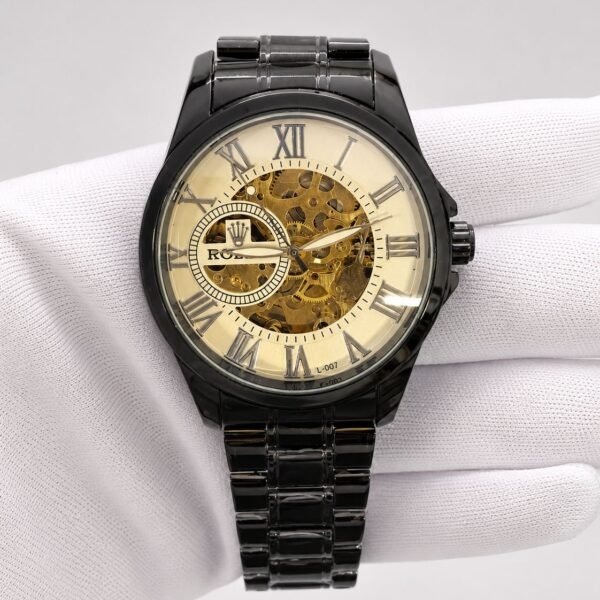Мъжки Rolex Skeleton Black / Gold #177
