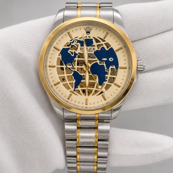 Мъжки Rolex Skeleton World Map Two-Tone Gold #178