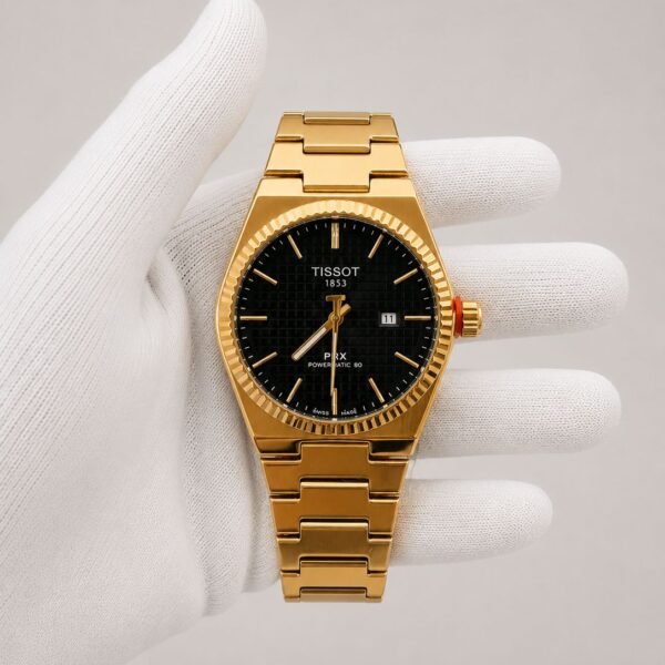 Мъжки Tissot PRX Powermatic 80 Gold / Black #186
