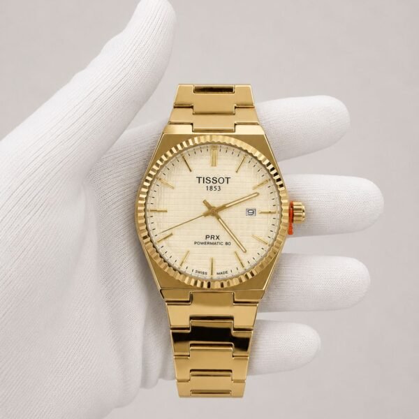 Мъжки Tissot PRX Powermatic 80 Gold Champagne Dial #167