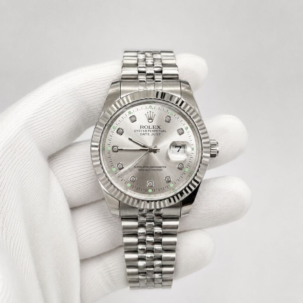 Мъжки Rolex Datejust Silver Diamond Dial Steel #319