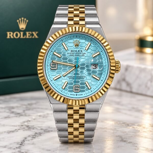 Мъжки Rolex Land-Dweller Two-Tone Tiffany Honeycomb Dial #408