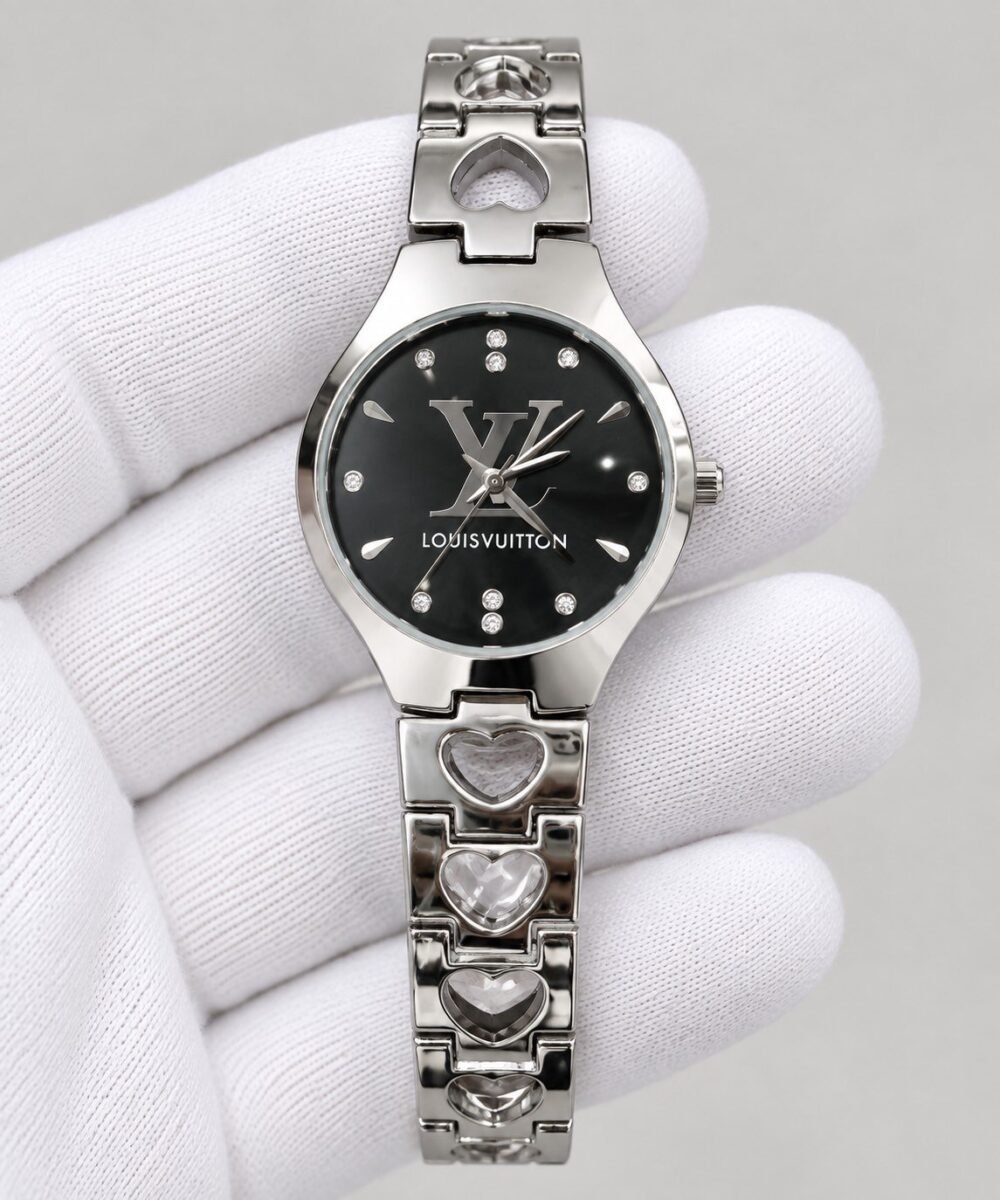 Дамски Louis Vuitton Steel Heart Bracelet / Black Dial #433