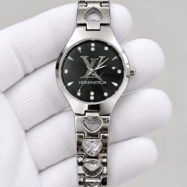 Дамски Louis Vuitton Steel Heart Bracelet / Black Dial #433