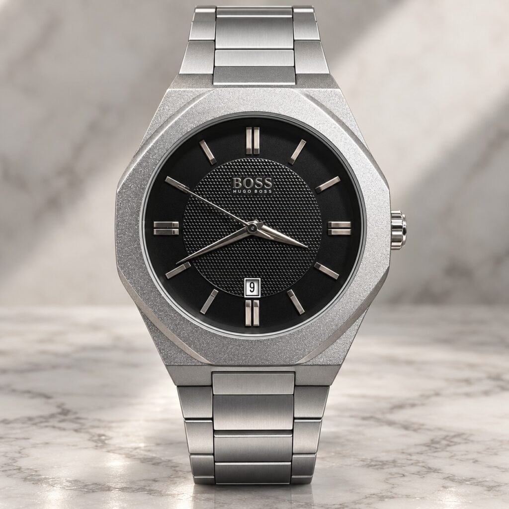 Мъжки Hugo Boss Octagon Steel / Black Dial #363