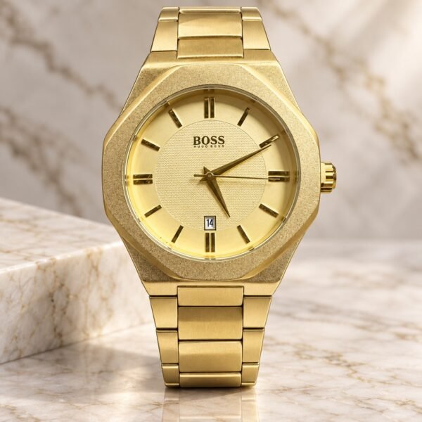 Мъжки Hugo Boss Octagon Gold / Champagne Dial #367