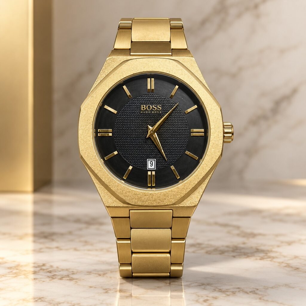 Мъжки Hugo Boss Octagon Gold / Black Dial #368