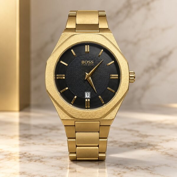 Мъжки Hugo Boss Octagon Gold / Black Dial #368