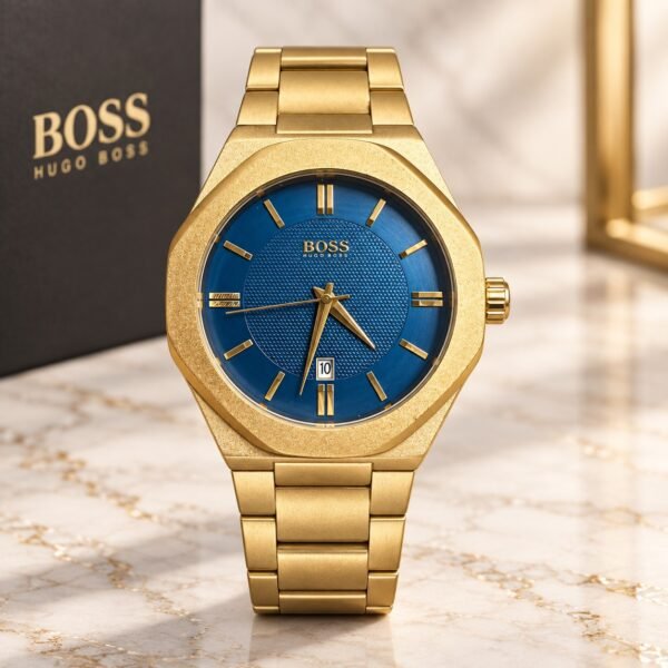 Мъжки Hugo Boss Octagon Gold / Blue Dial #369