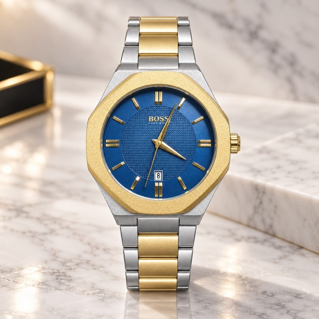 Мъжки Hugo Boss Octagon Two-Tone / Blue Dial #372