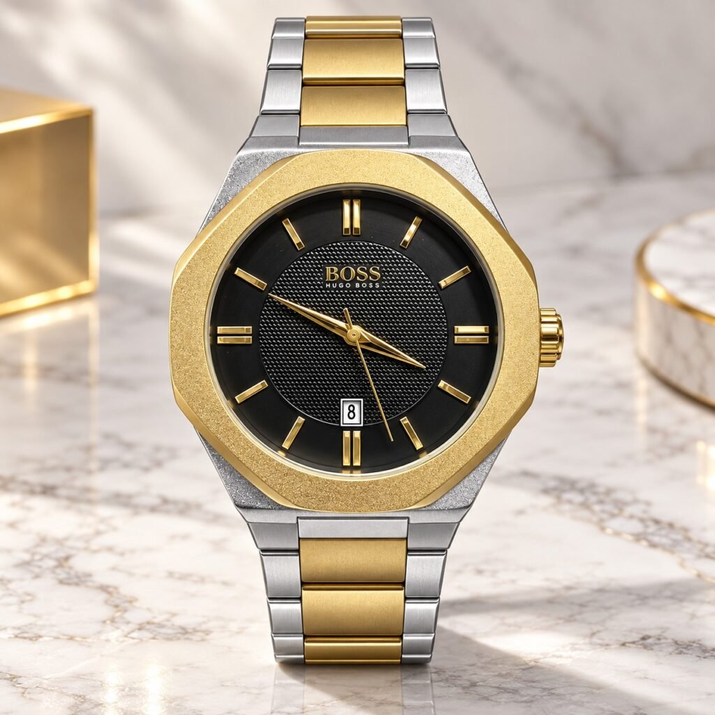 Мъжки Hugo Boss Octagon Two-Tone / Black Dial #375