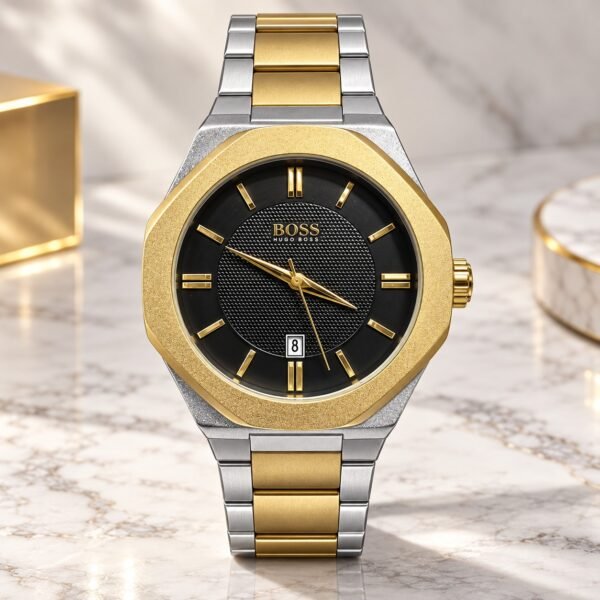 Мъжки Hugo Boss Octagon Two-Tone / Black Dial #375