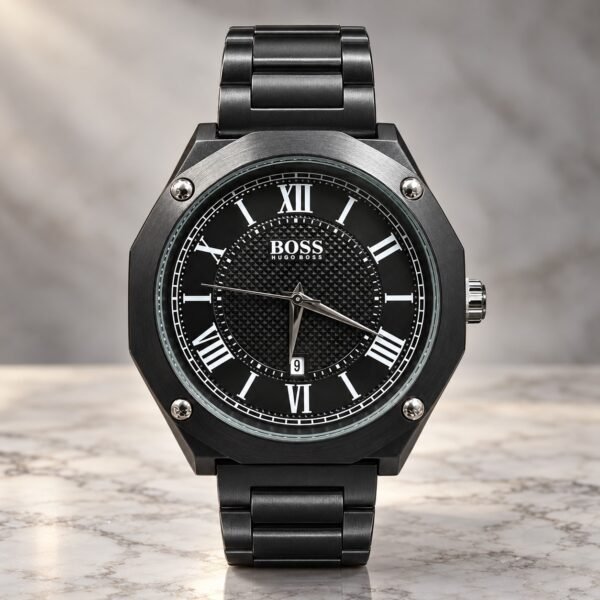 Мъжки Hugo Boss Octagon Roman Black / Black Dial #380