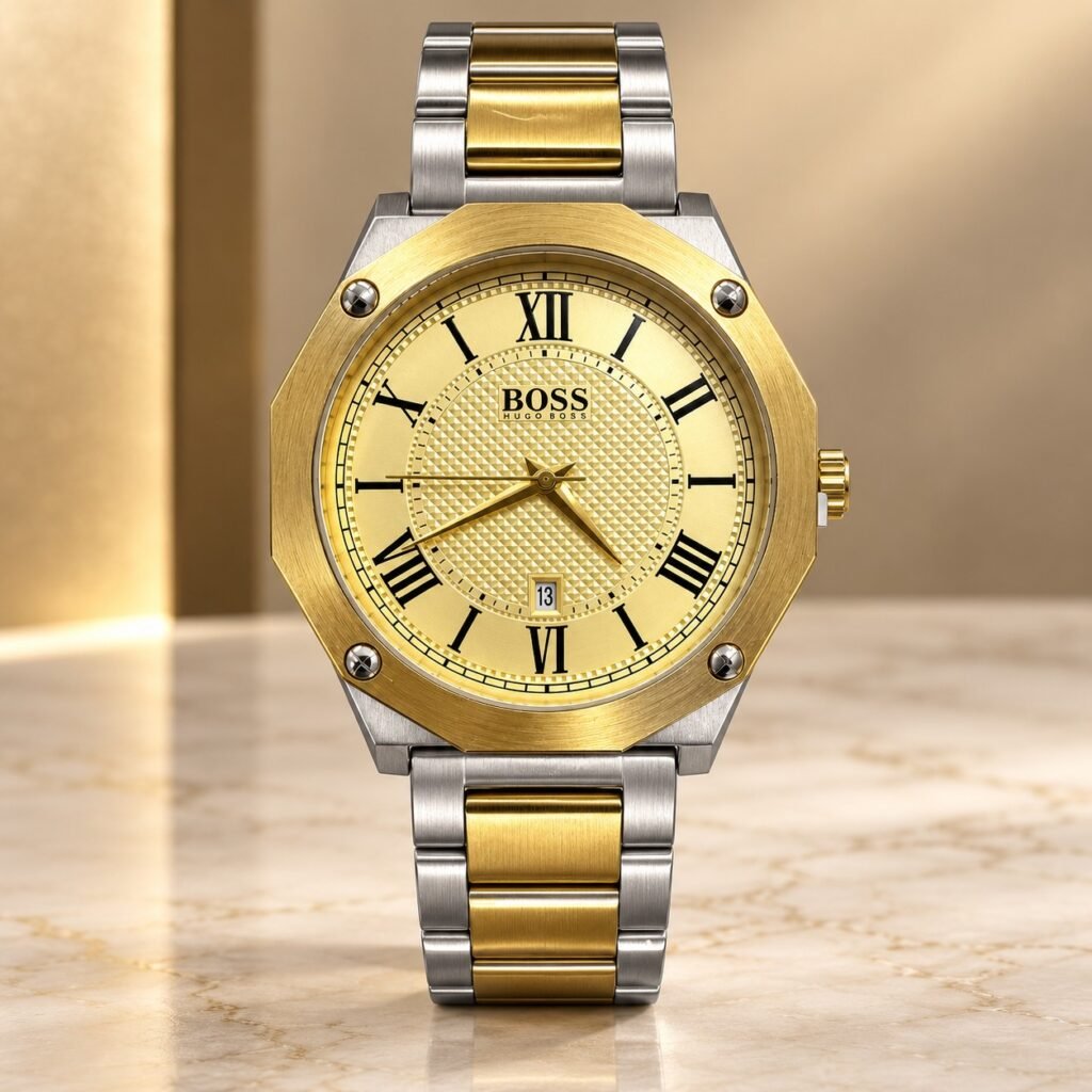 Мъжки Hugo Boss Octagon Roman Two-Tone / Champagne Dial #384