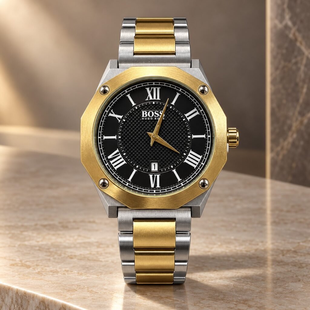 Мъжки Hugo Boss Octagon Roman Two-Tone / Black Dial #388