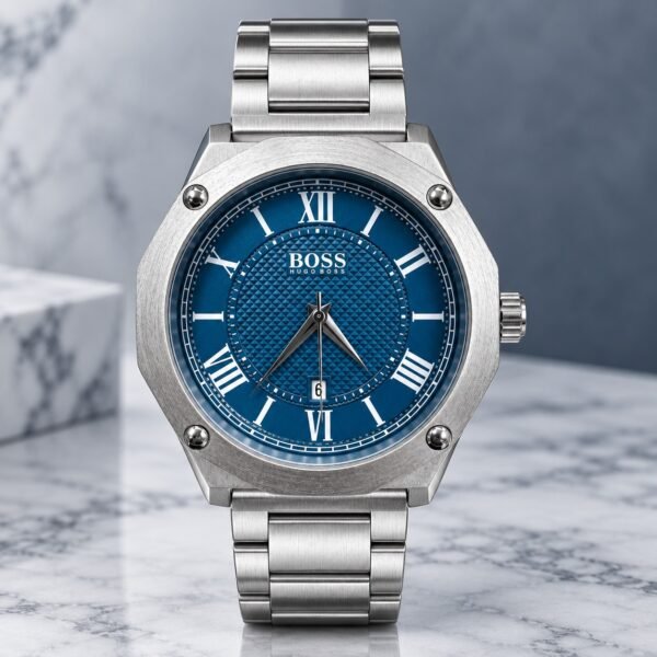 Мъжки Hugo Boss Octagon Roman Steel / Blue Dial #389