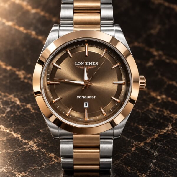 Мъжки Longines Conquest Rose Gold Two-Tone / Brown Dial #390