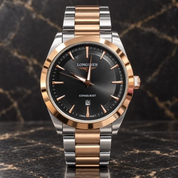 Мъжки Longines Conquest Rose Gold Two-Tone / Black Dial #405