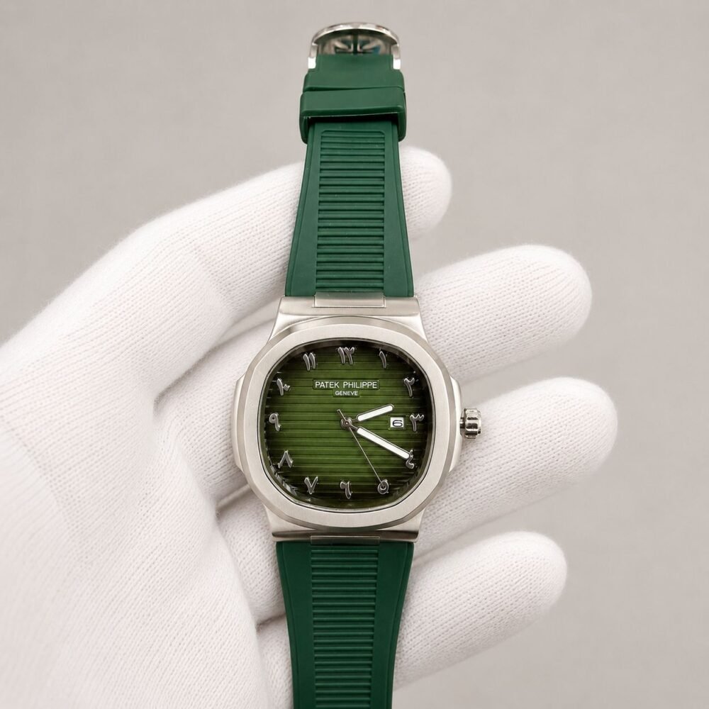 Мъжки Patek Philippe Nautilus Green Arabic Dial Rubber #316