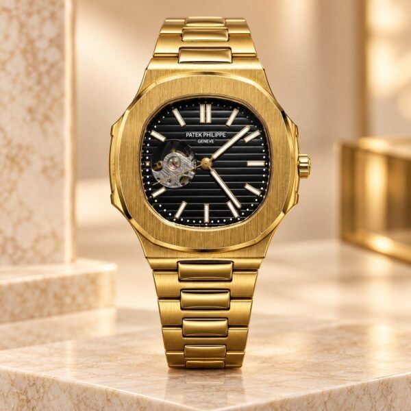 Мъжки Patek Philippe Nautilus Open Heart Gold / Black Dial #442