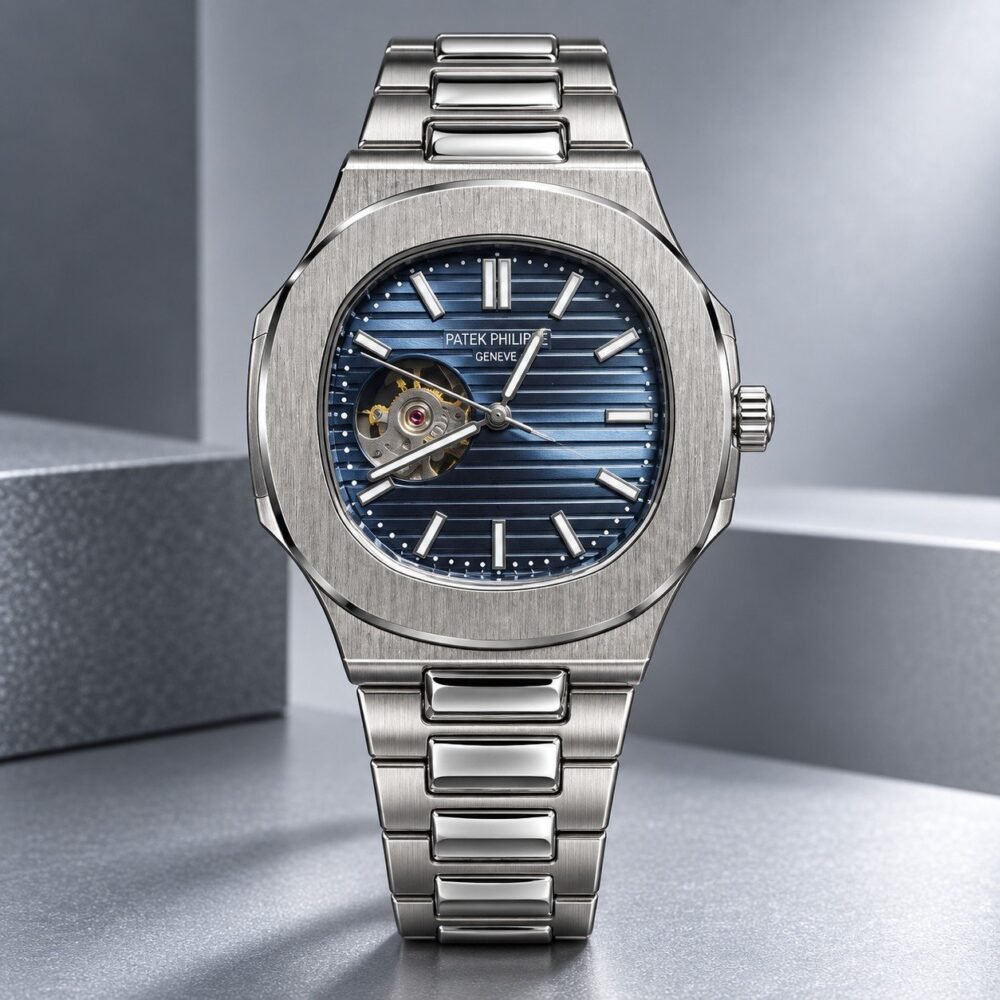 Мъжки Patek Philippe Nautilus Open Heart Steel / Blue Dial #436