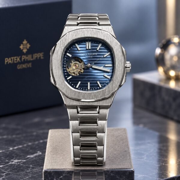 Мъжки Patek Philippe Nautilus Open Heart Steel / Blue Dial II #437