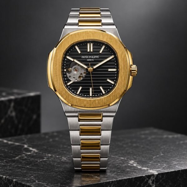 Мъжки Patek Philippe Nautilus Open Heart Two-Tone / Black Dial #441