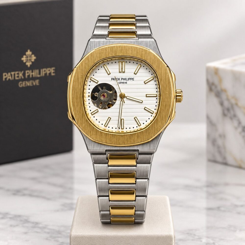 Мъжки Patek Philippe Nautilus Open Heart Two-Tone / White Dial II #440