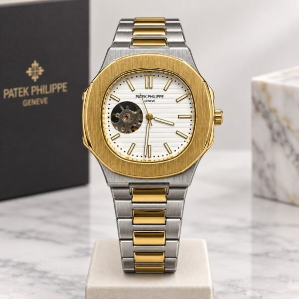 Мъжки Patek Philippe Nautilus Open Heart Two-Tone / White Dial II #440