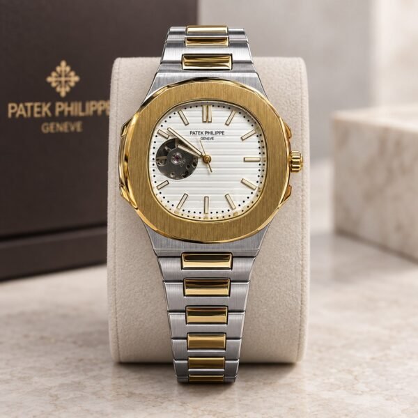 Мъжки Patek Philippe Nautilus Open Heart Two-Tone / White Dial #439